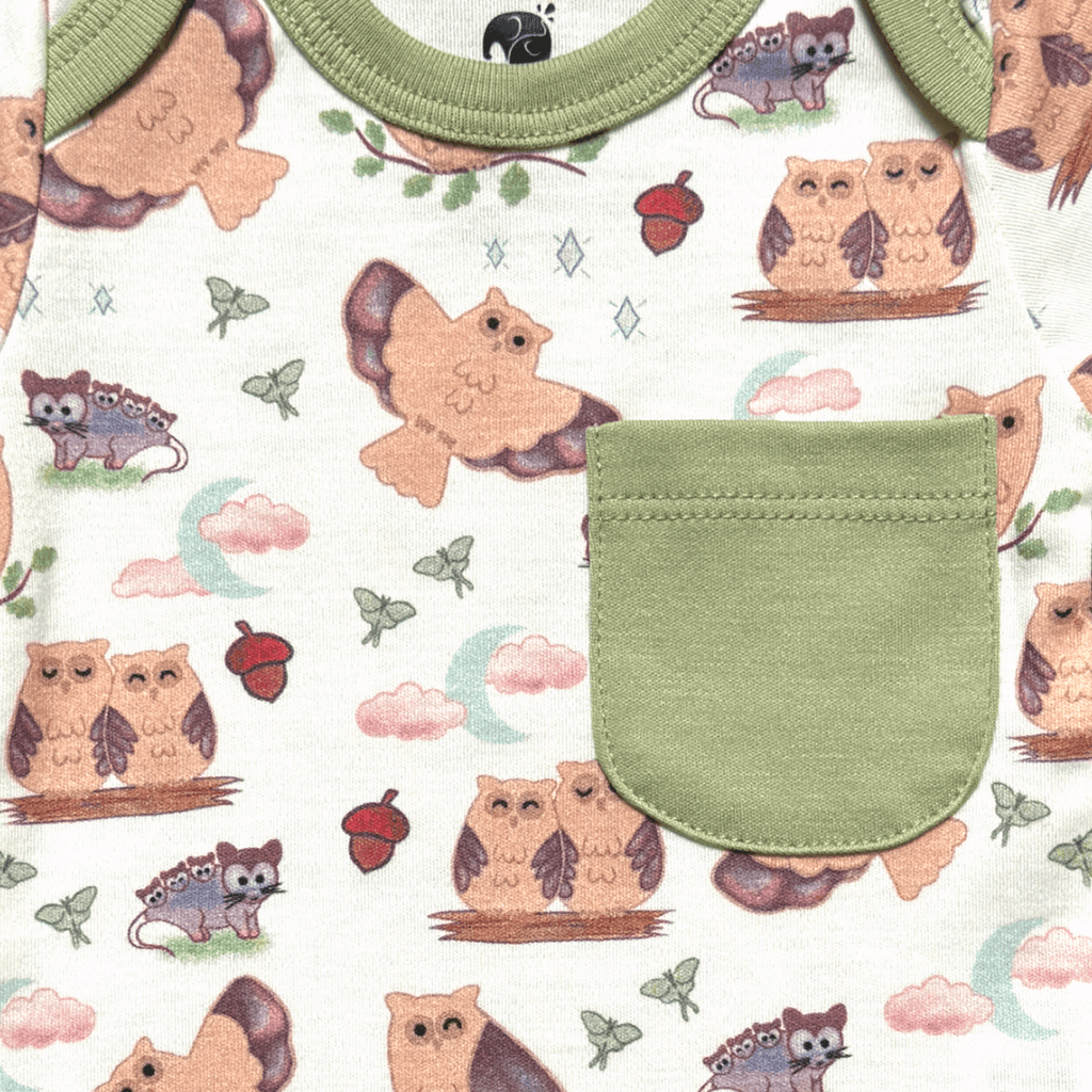 Owl Bodysuit and Shorts | Organic Pima Cotton