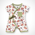 Owl Kimono Shorty Romper | Organic Pima Cotton