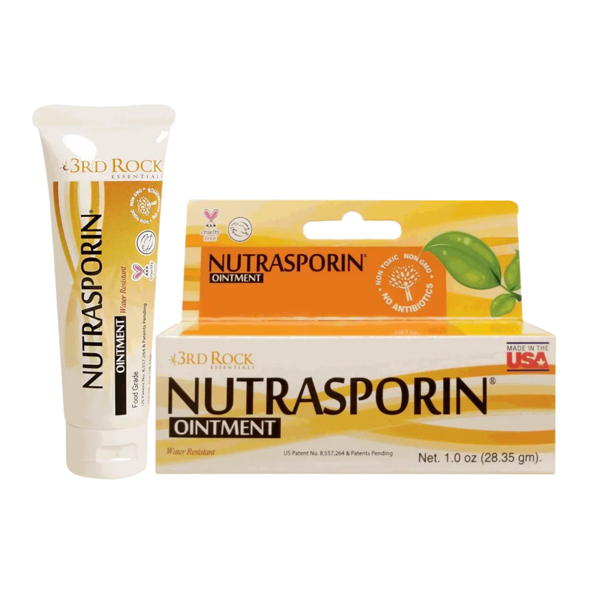 NUTRASPORIN ointment packaging including a tube and box on a white background