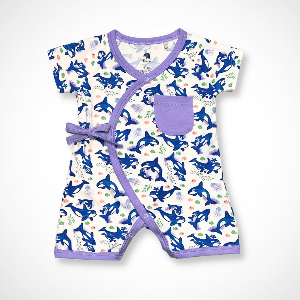 Orca Kimono Shorty Romper | Organic Pima Cotton