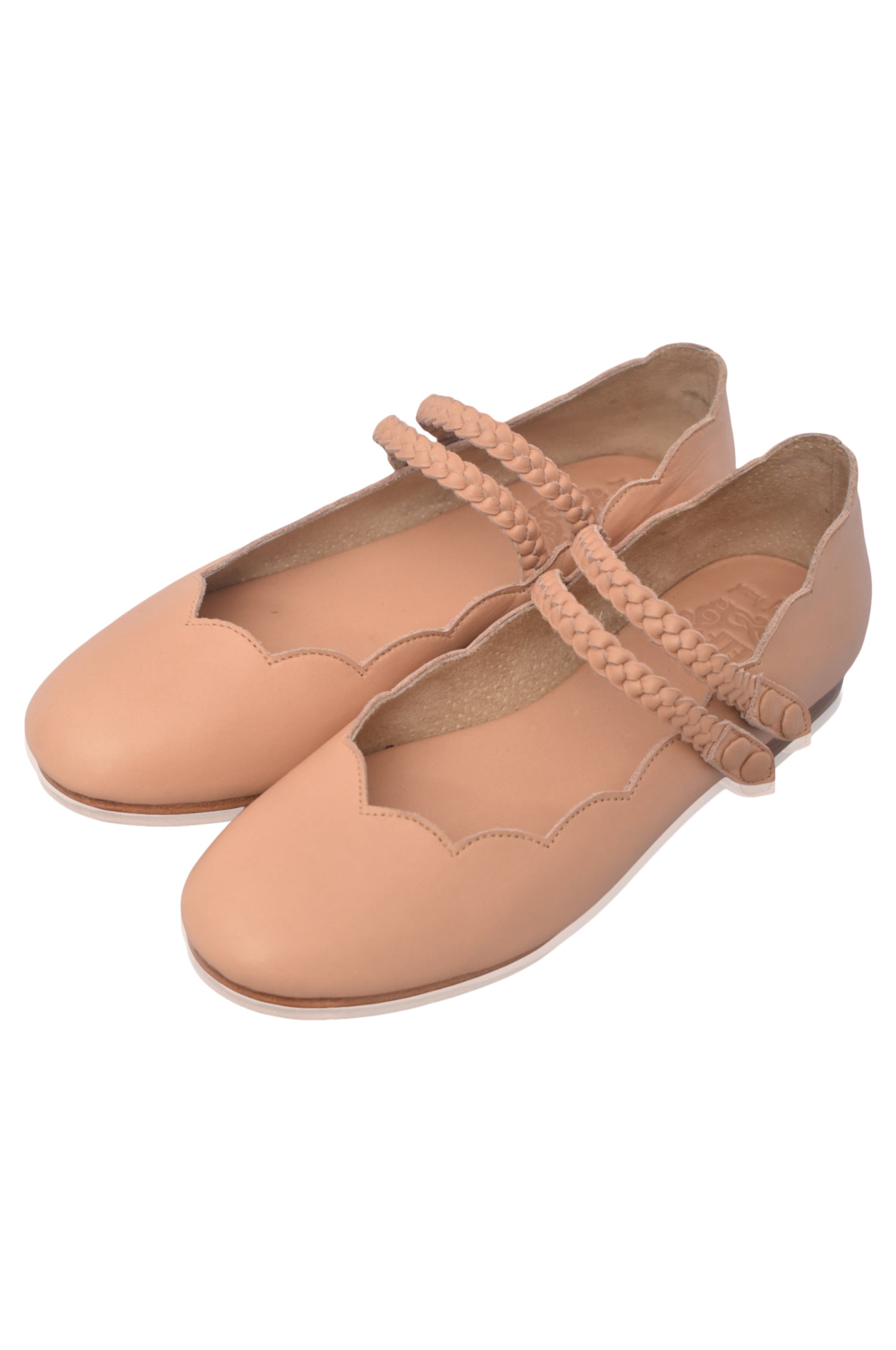Prima Scalloped Leather Ballet Flats