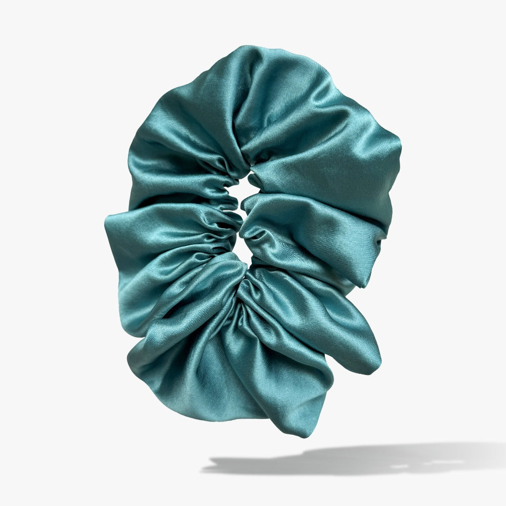 Organic Silk Oversized Scrunchie Jade Green