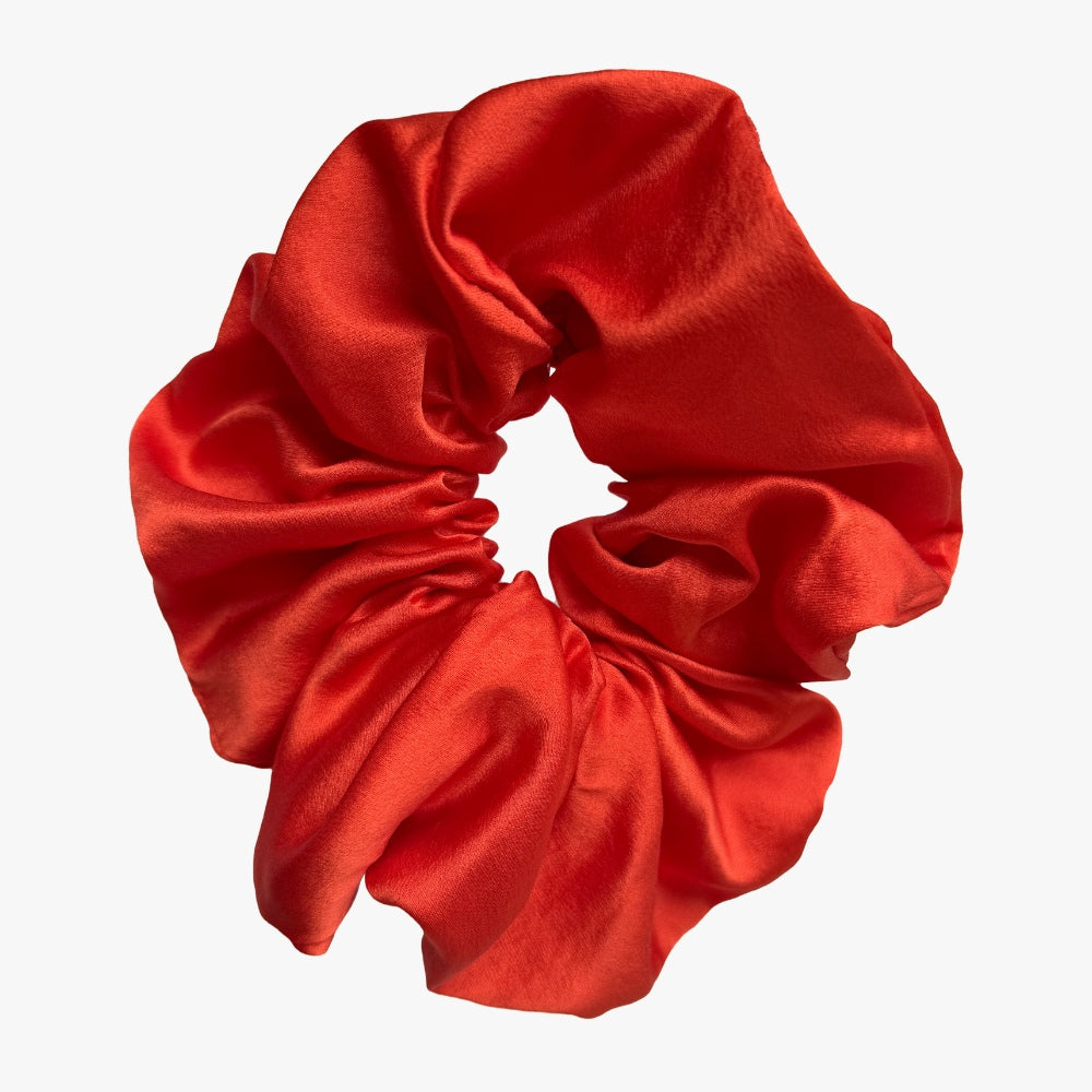 Organic Silk Oversized Scrunchie Tomato Red