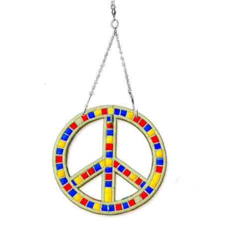 Peace Sign Skwiveler Mosaic Backer & Hanger (pre-drilled for Skwiveler)