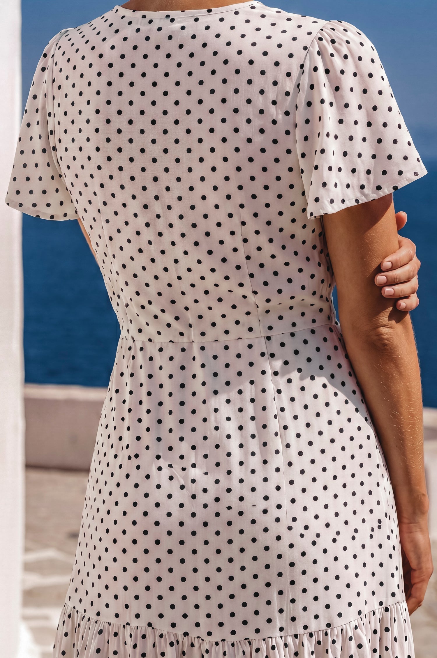 Persea Cotton Wrap Midi Dress