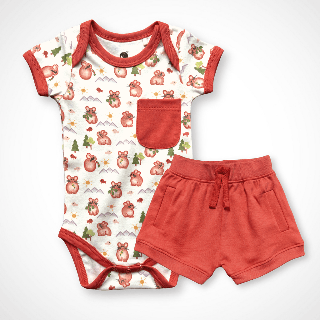 Pika Bodysuit and Shorts | Organic Pima Cotton