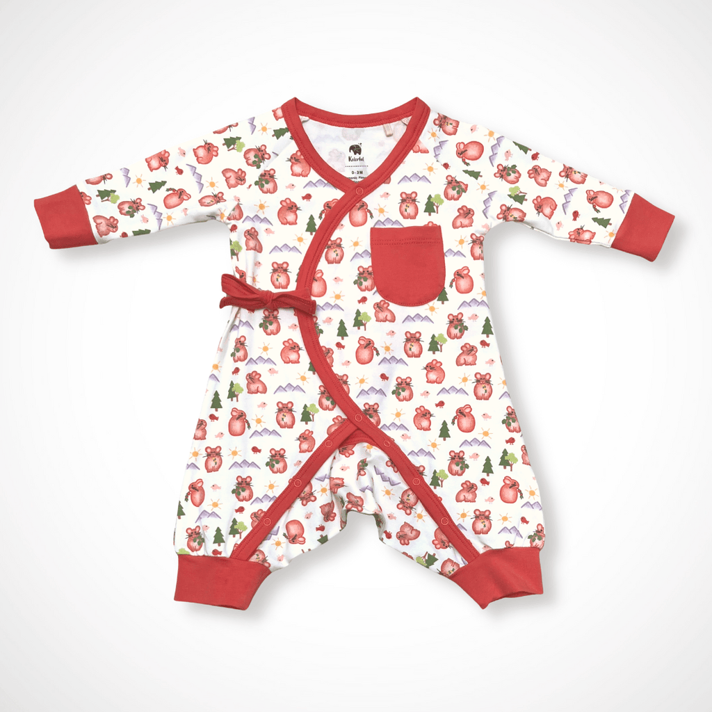 Pika Kimono Long Sleeve Romper | Organic Pima Cotton