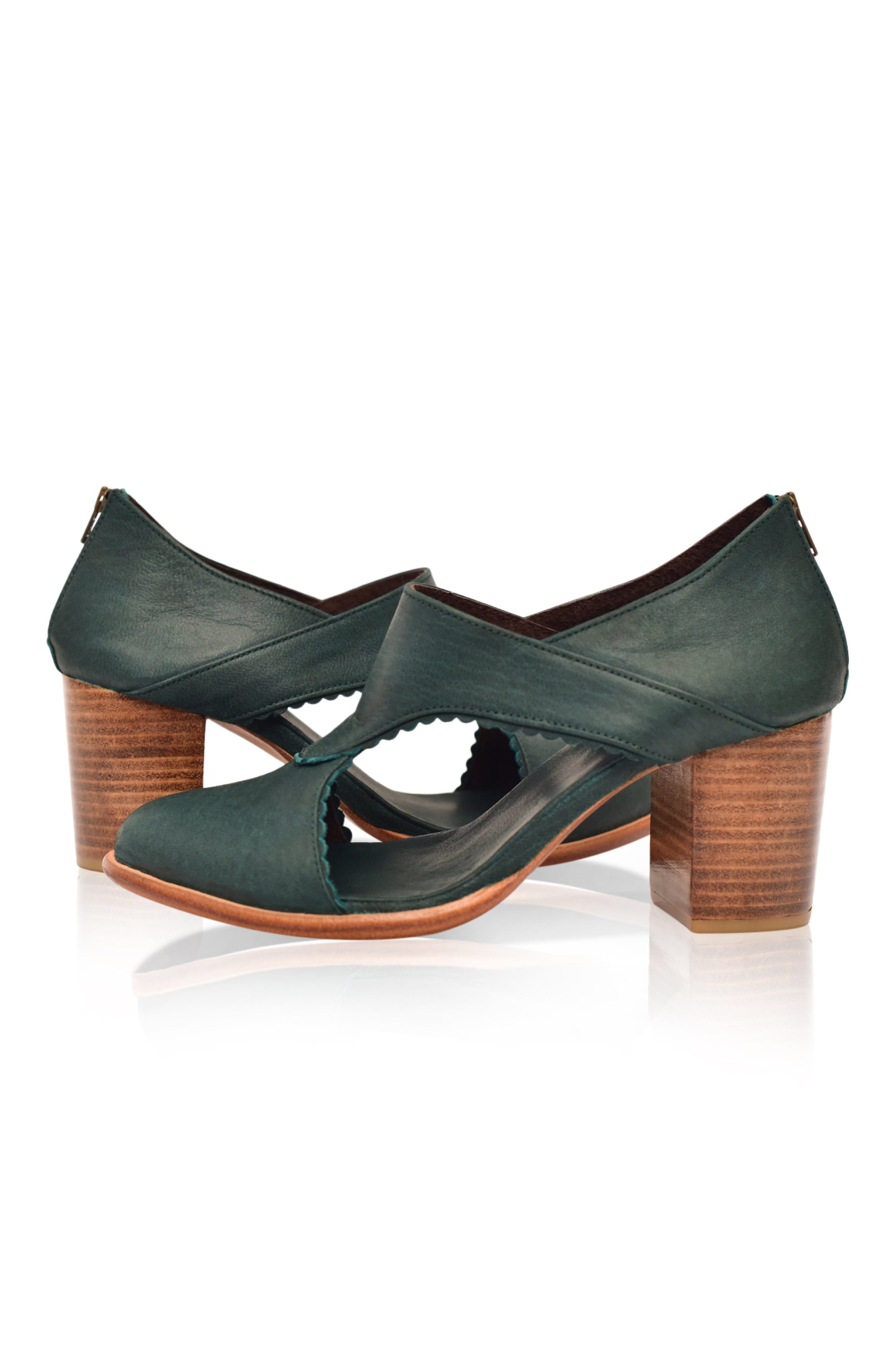 Rain Kiss Leather Heel Booties