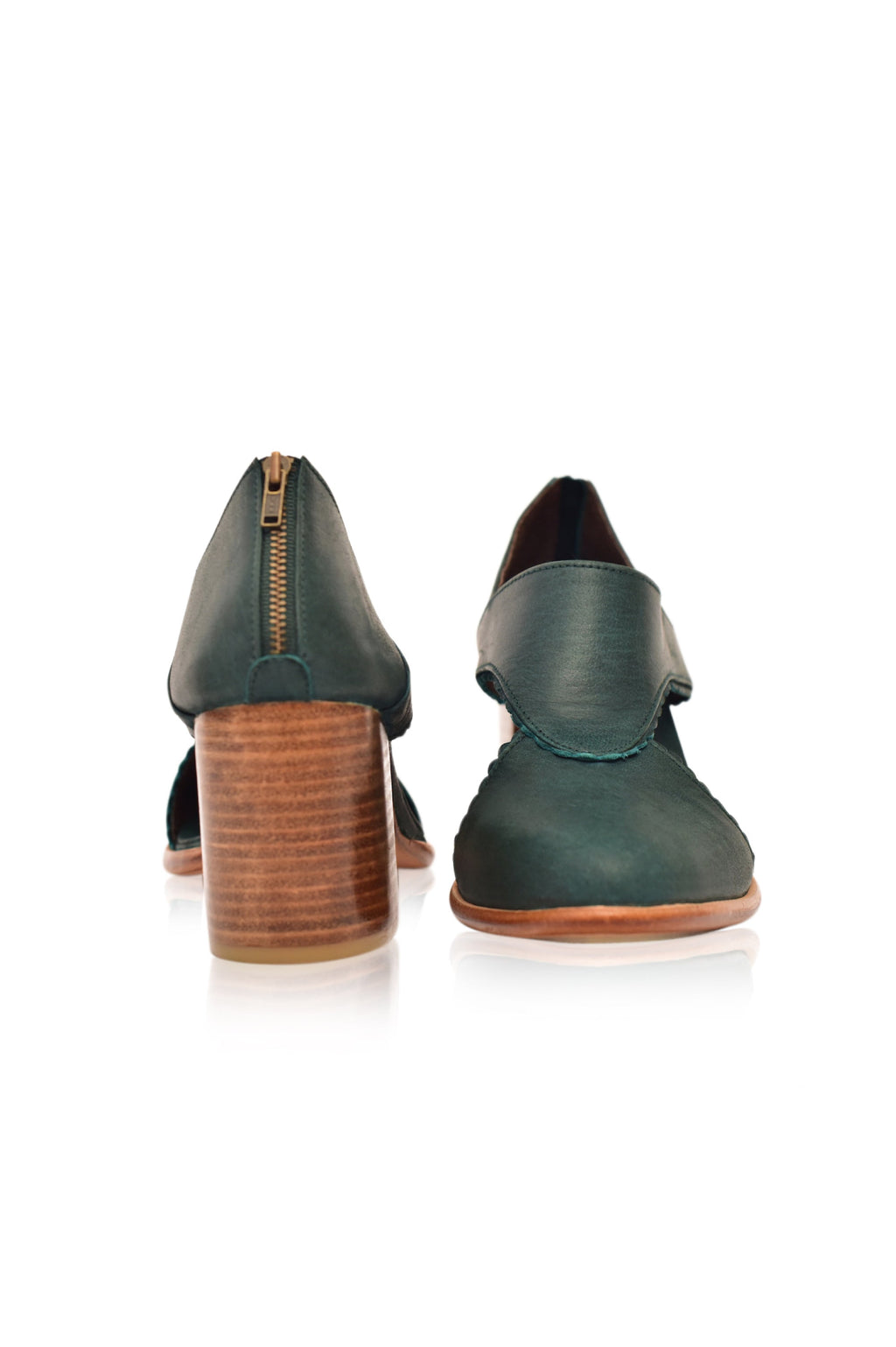 Rain Kiss Leather Heel Booties