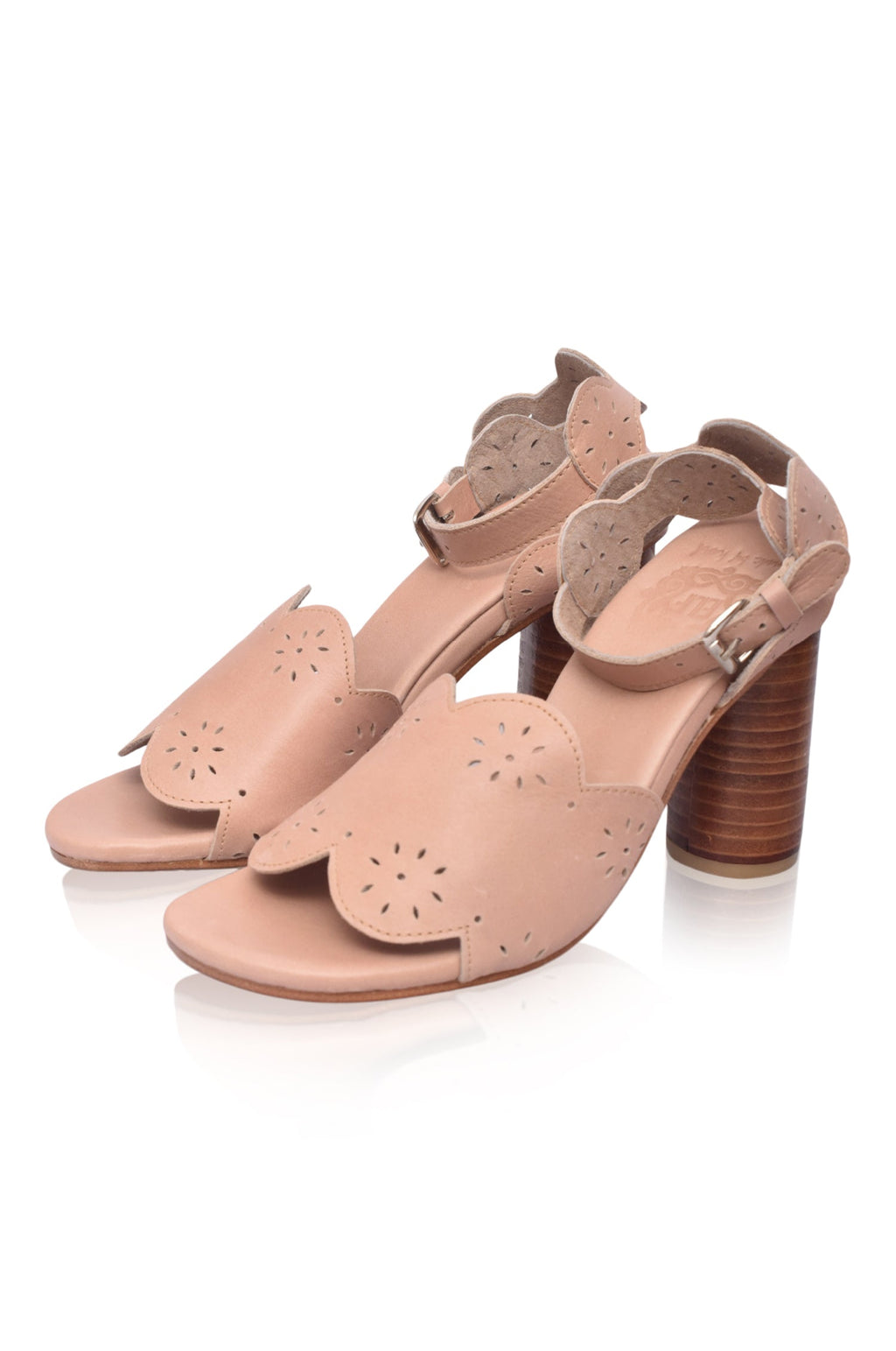 Sakura Block Heel Leather Sandals (Sz. 7)
