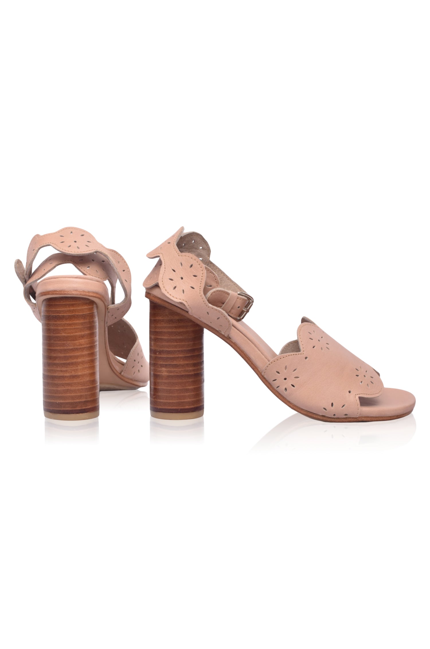 Sakura Block Heel Leather Sandals (Sz. 7)