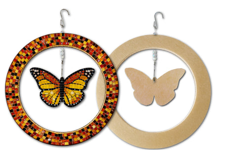 12" Spinner Circle with 6" Butterfly Mosaic Backer & Hanger