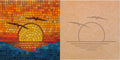 Sunset with Pattern 12" x 12"  (pre-drilled for hanging kit)