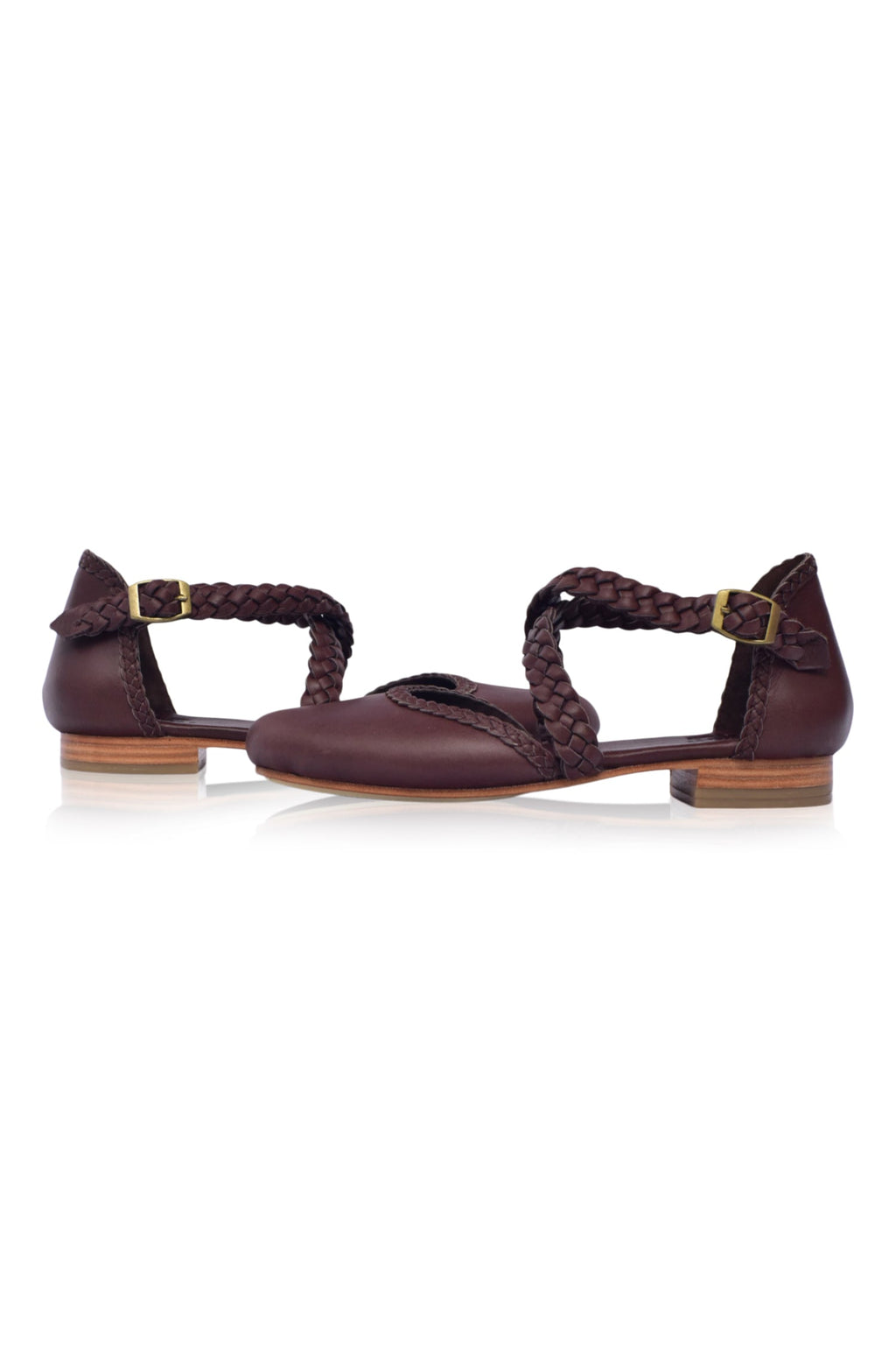 Tallulah Braided Criss-Cross Leather Flats