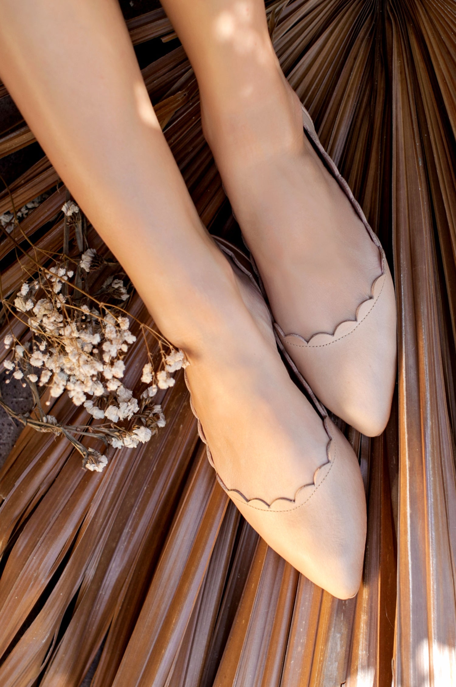 Valentina Scalloped Pointed Toe Flats