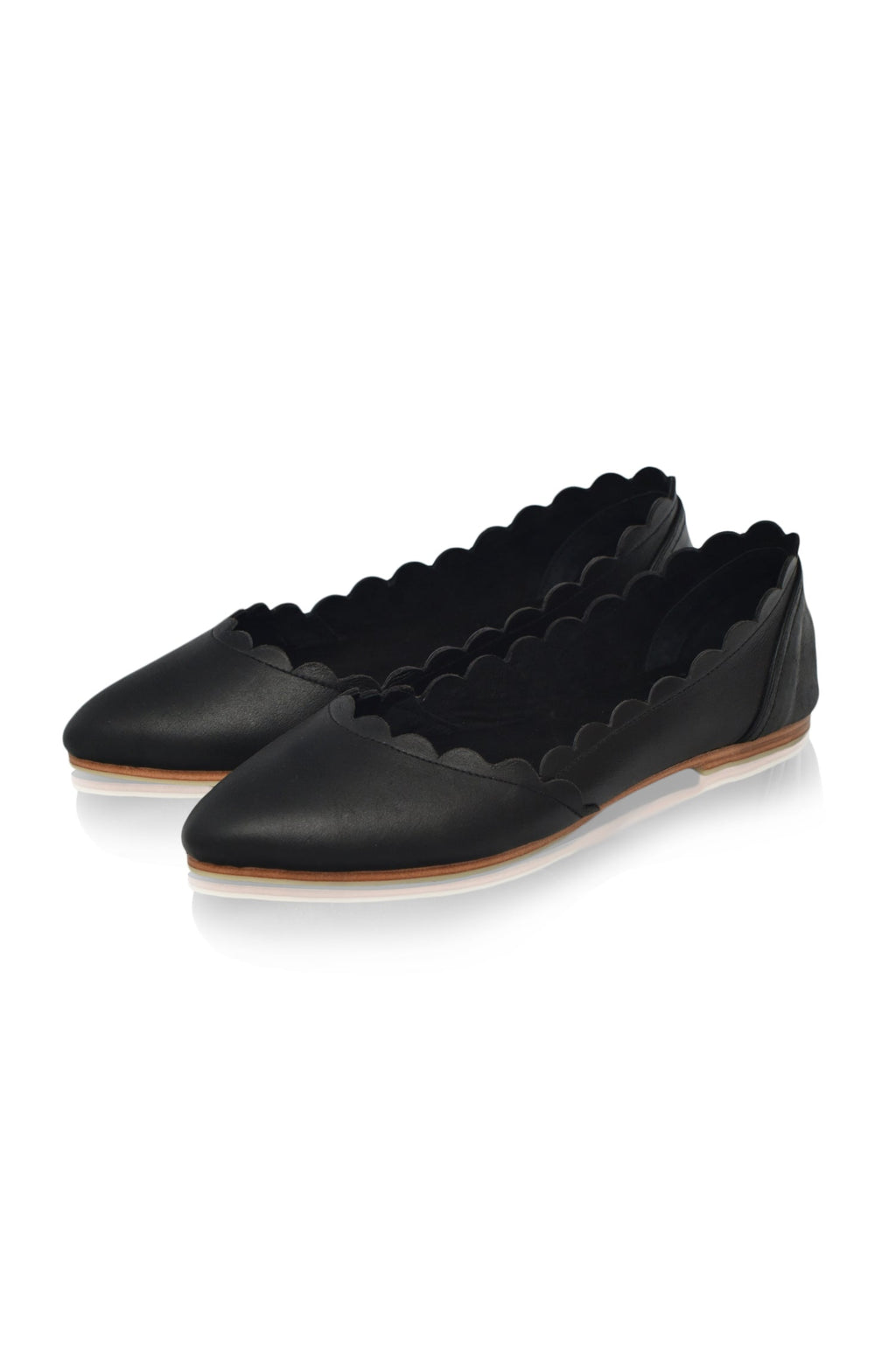 Valentina Scalloped Pointed Toe Flats