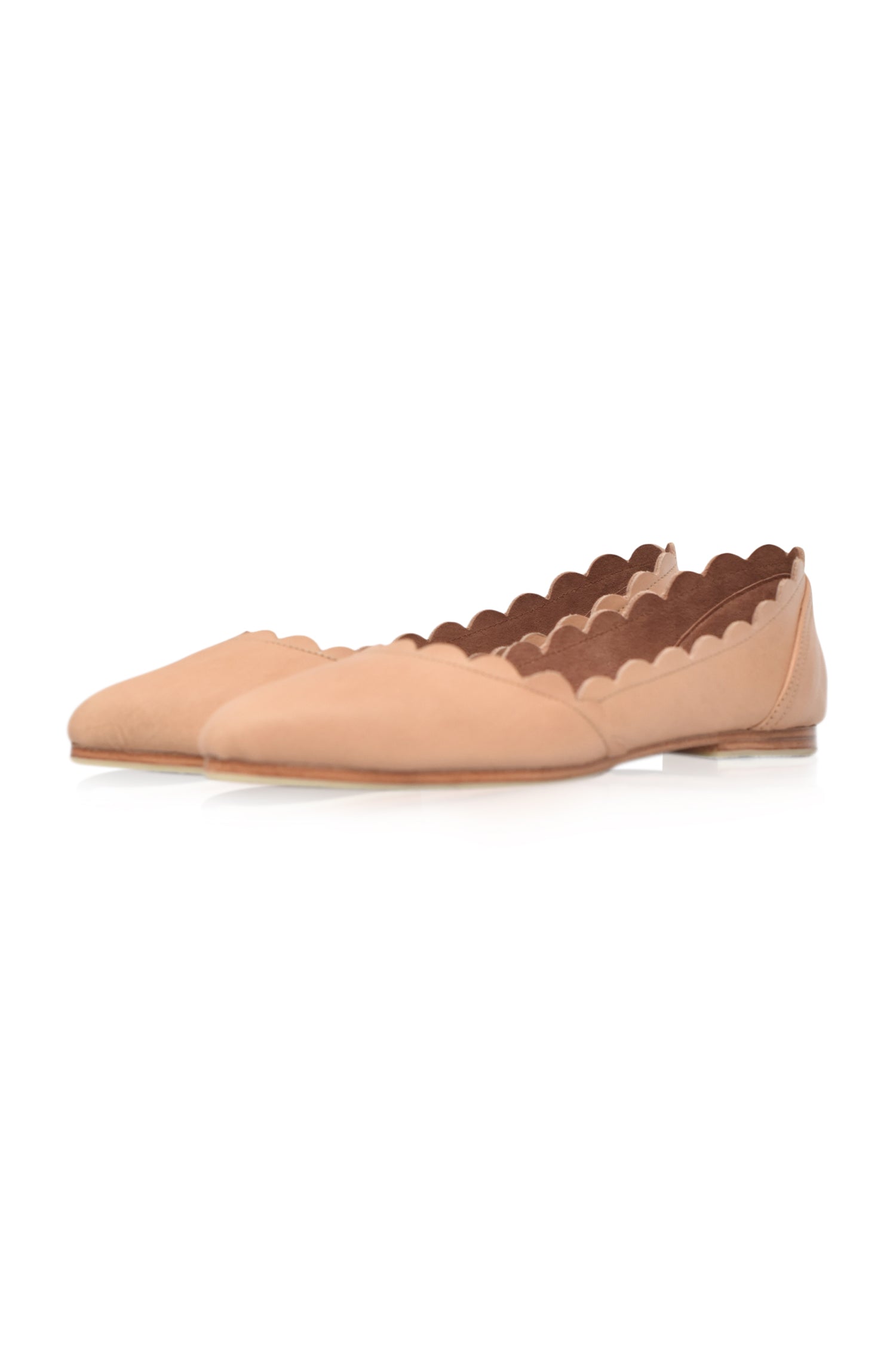 Valentina Scalloped Pointed Toe Flats