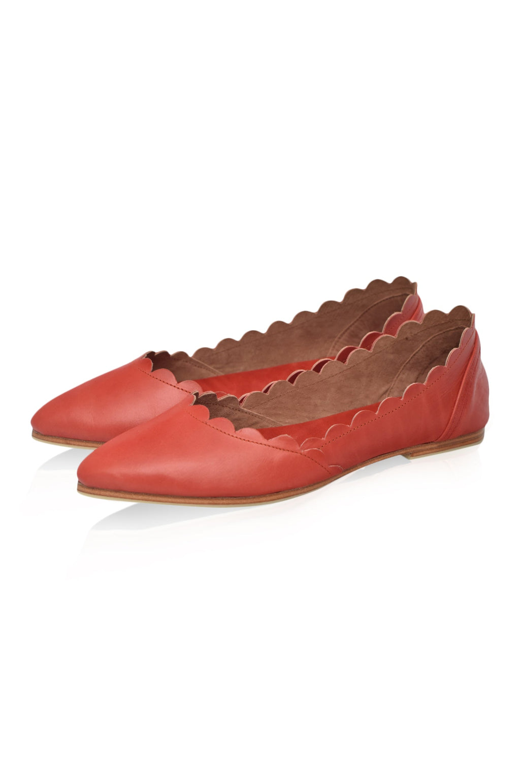 Valentina Scalloped Pointed Toe Flats
