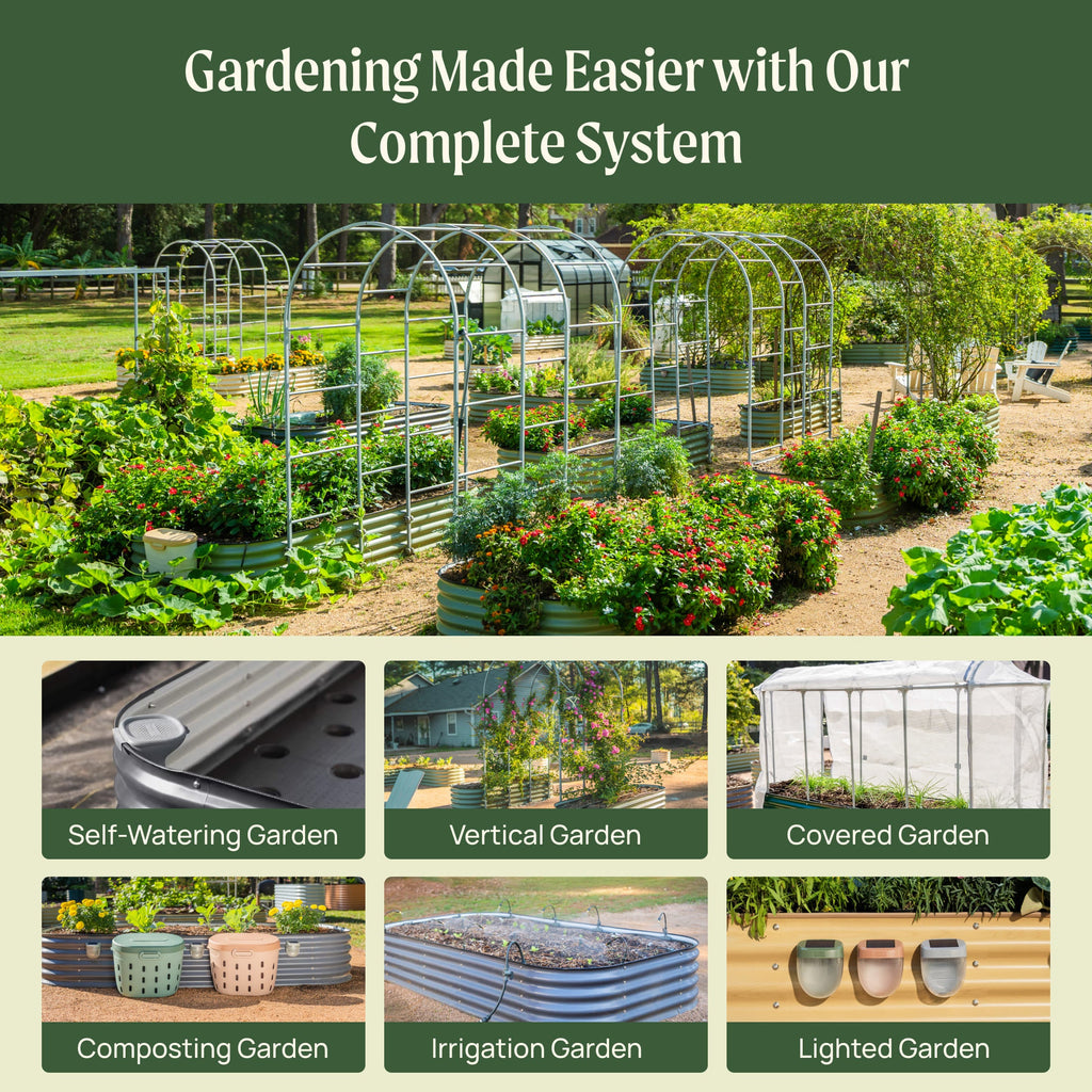 17" Tall 6 In 1 Medium Modular Metal Raised Garden Bed Kit