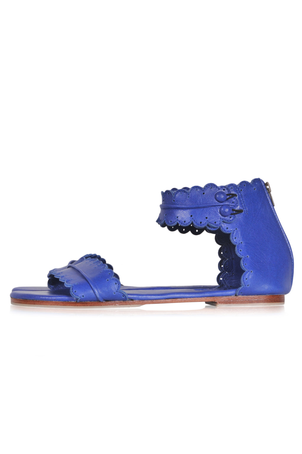 Midsummer Scalloped Leather Sandals