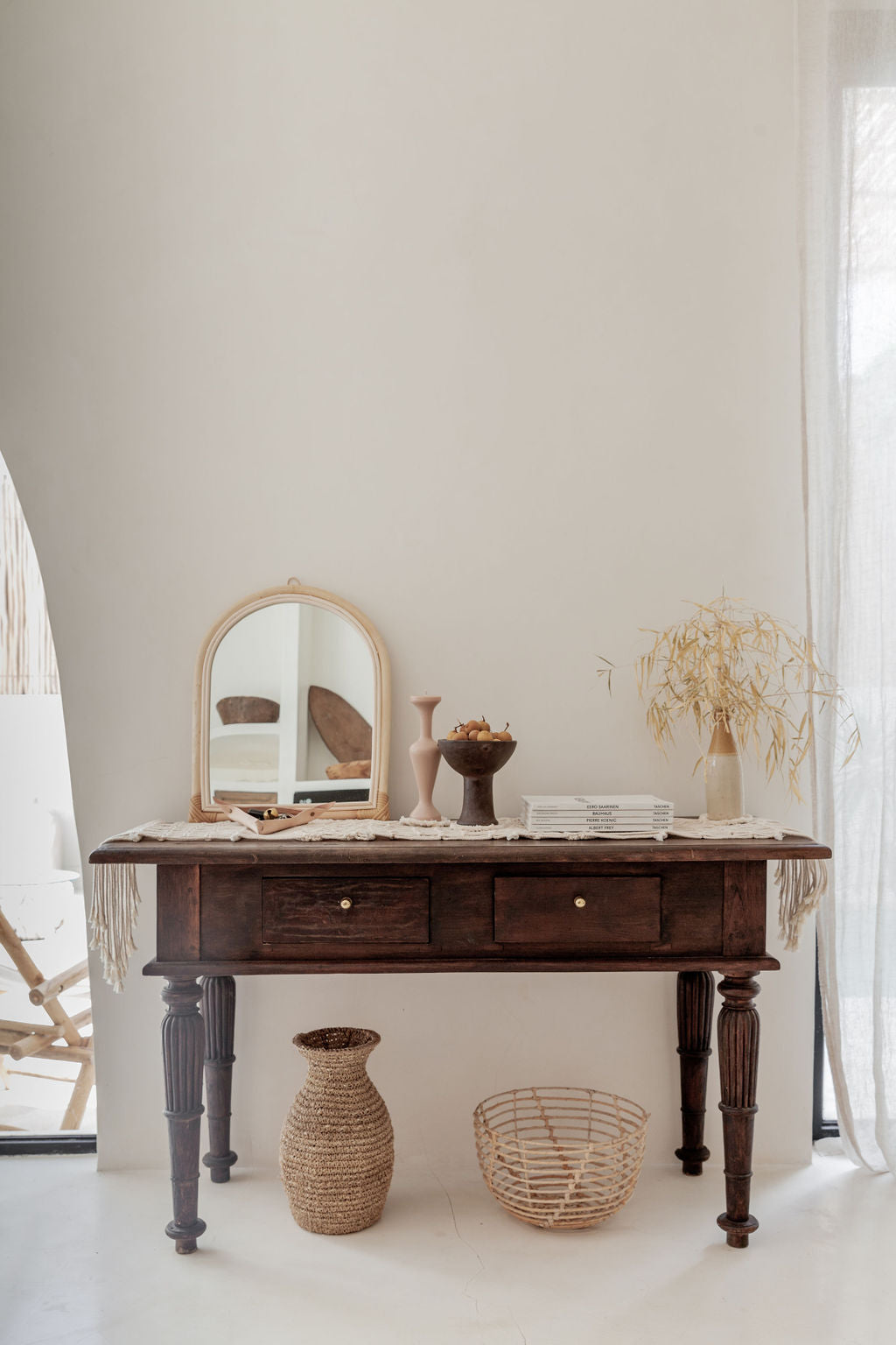 Arch Rattan Mirror