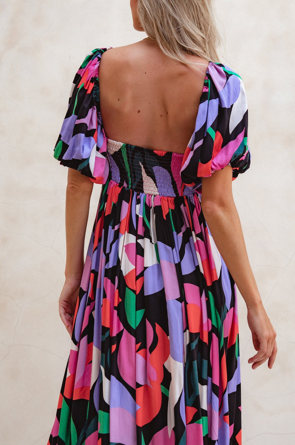 Violeta Puff Sleeve Midi Dress (Sale)