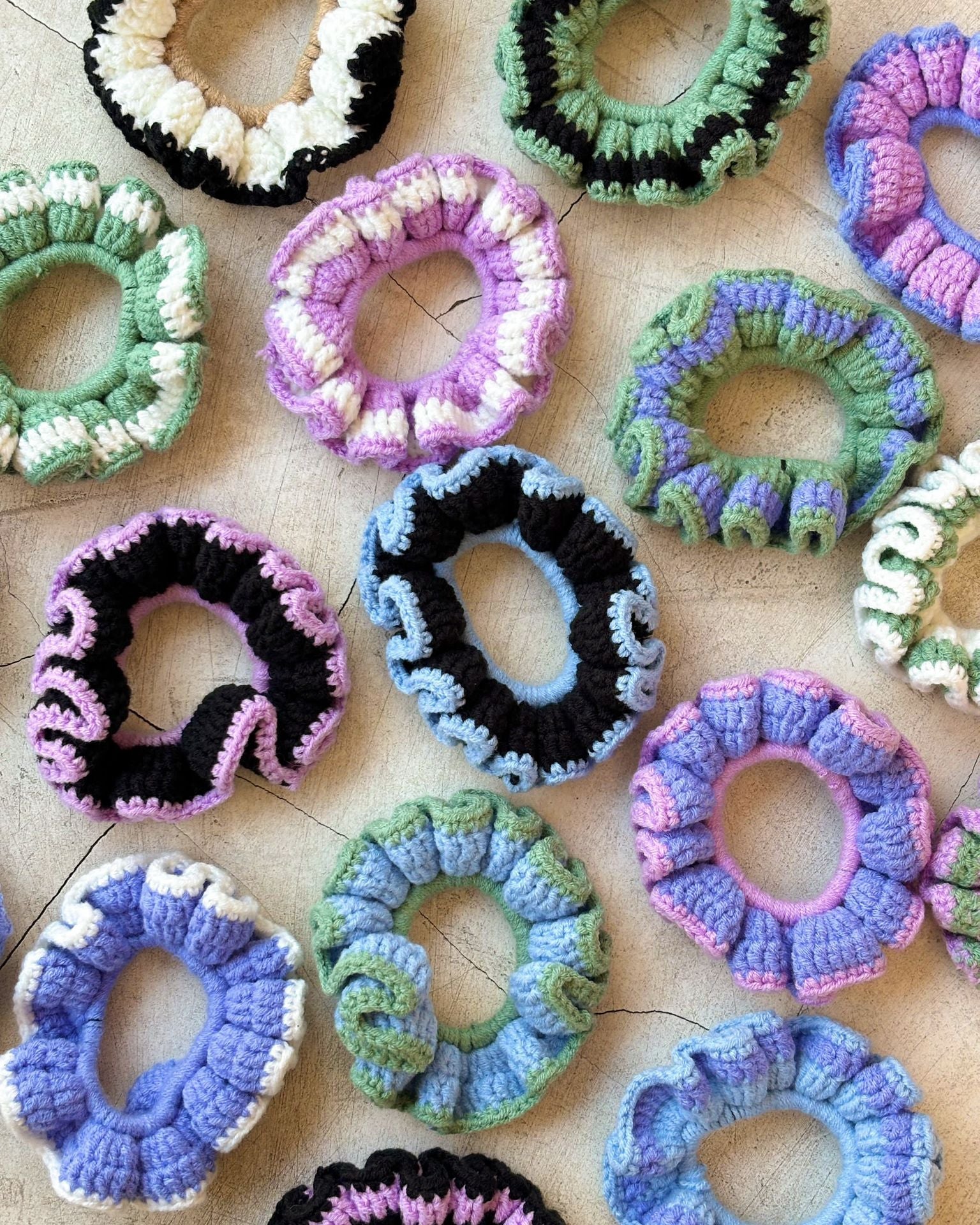 Cotton Crochet Scrunchie - Set of 3
