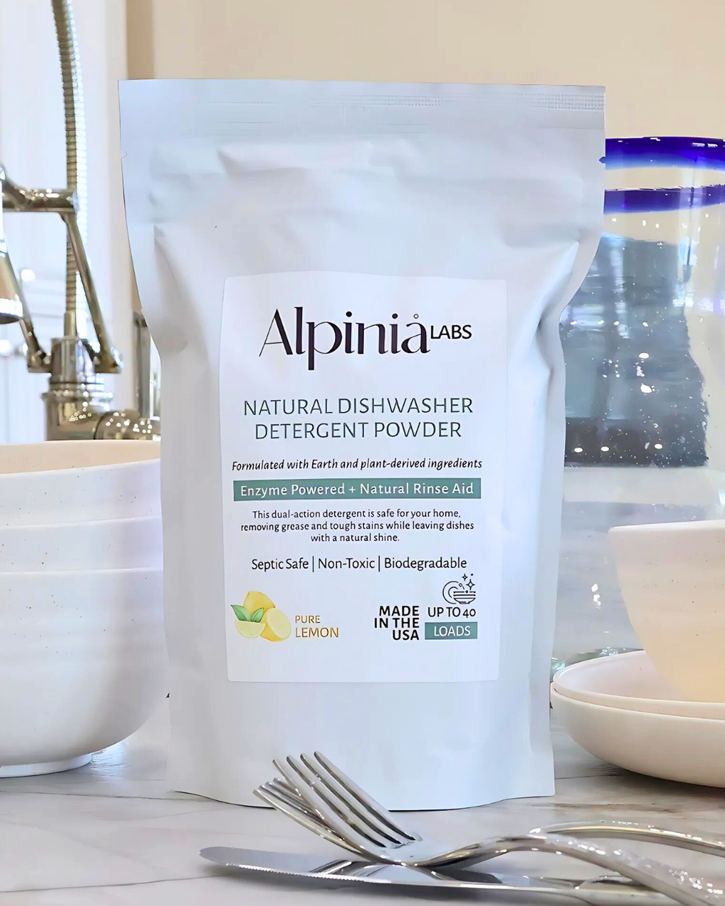 Powerful Natural Dishwasher Detergent with Bioenzymes
