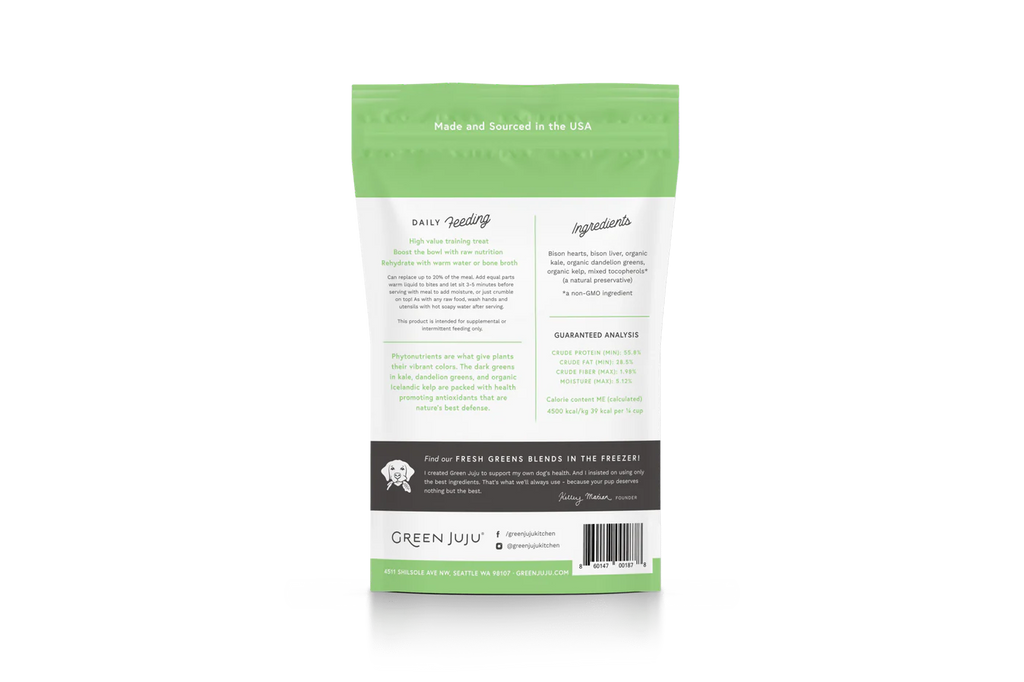Green Juju Freeze Dried Bison Green Whole Food Bites (2.5OZ)