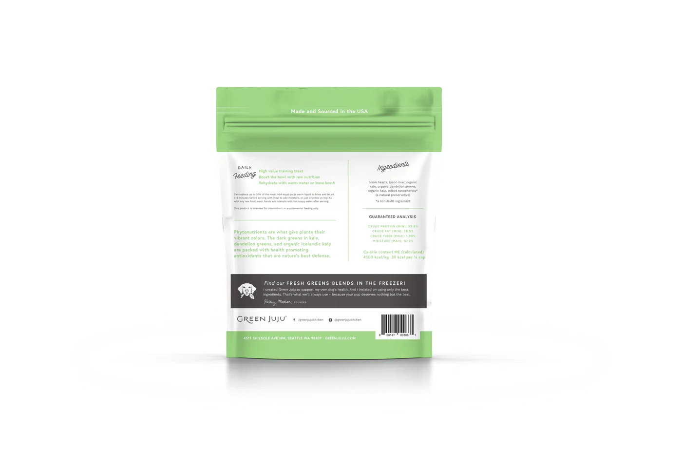 Green Juju Freeze Dried Bison Green Whole Food Bites (6OZ)