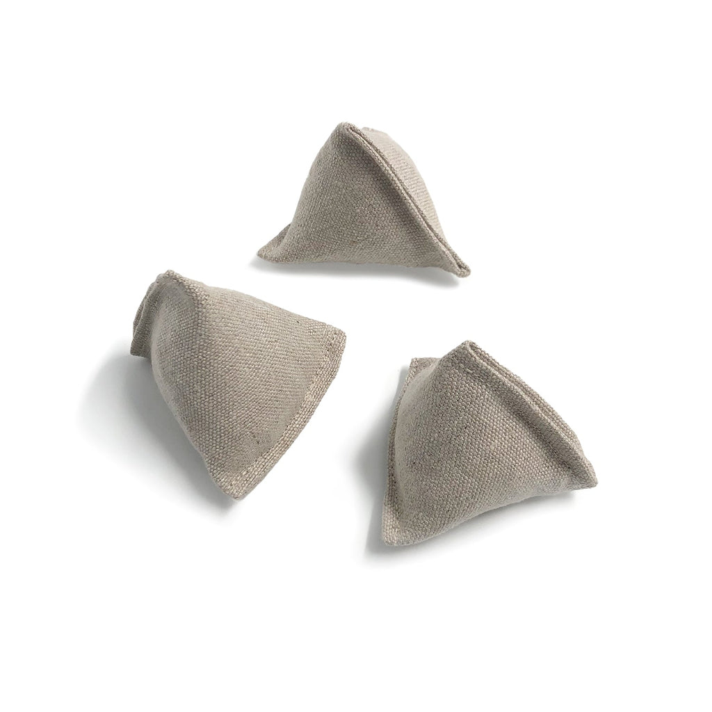 Boba & Vespa Catnip Pyramid Toy in Cotton and Hemp with Buckwheat for Crinkles