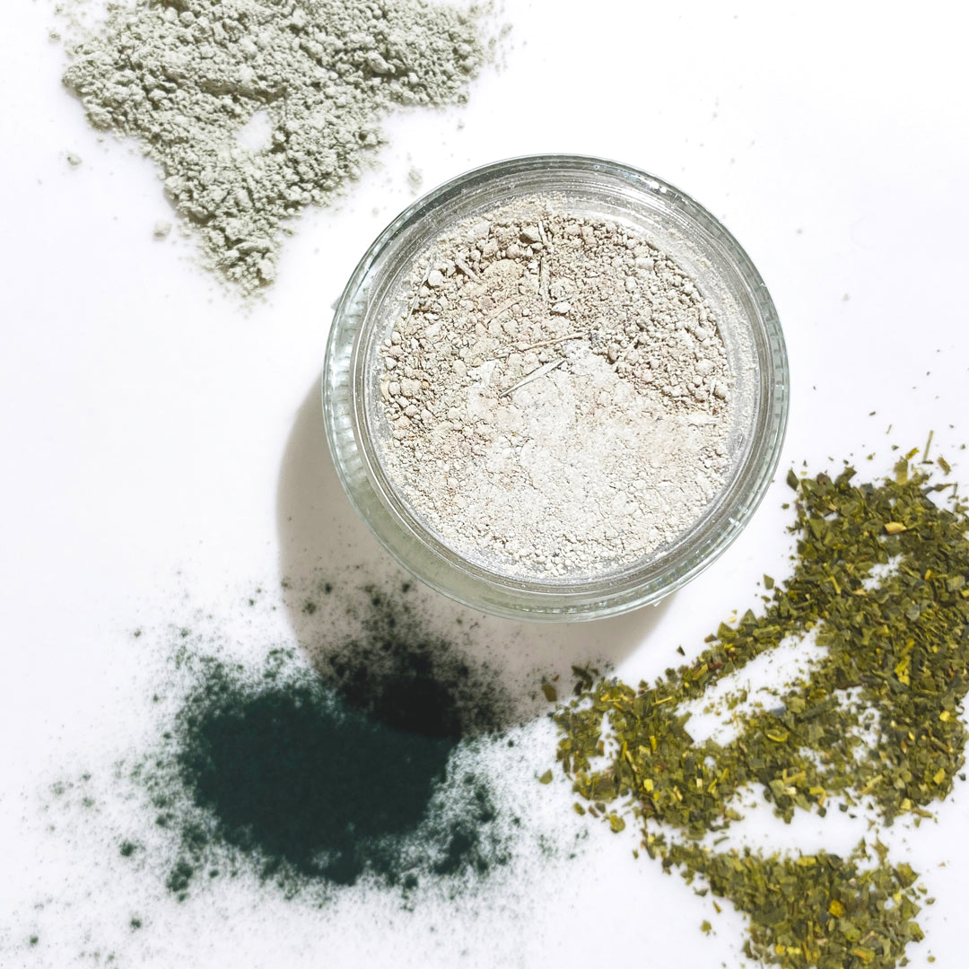 Japanese Matcha Tea & French Green Clay Facial Mask with French green clay + Vitamin C + Spirulina extract