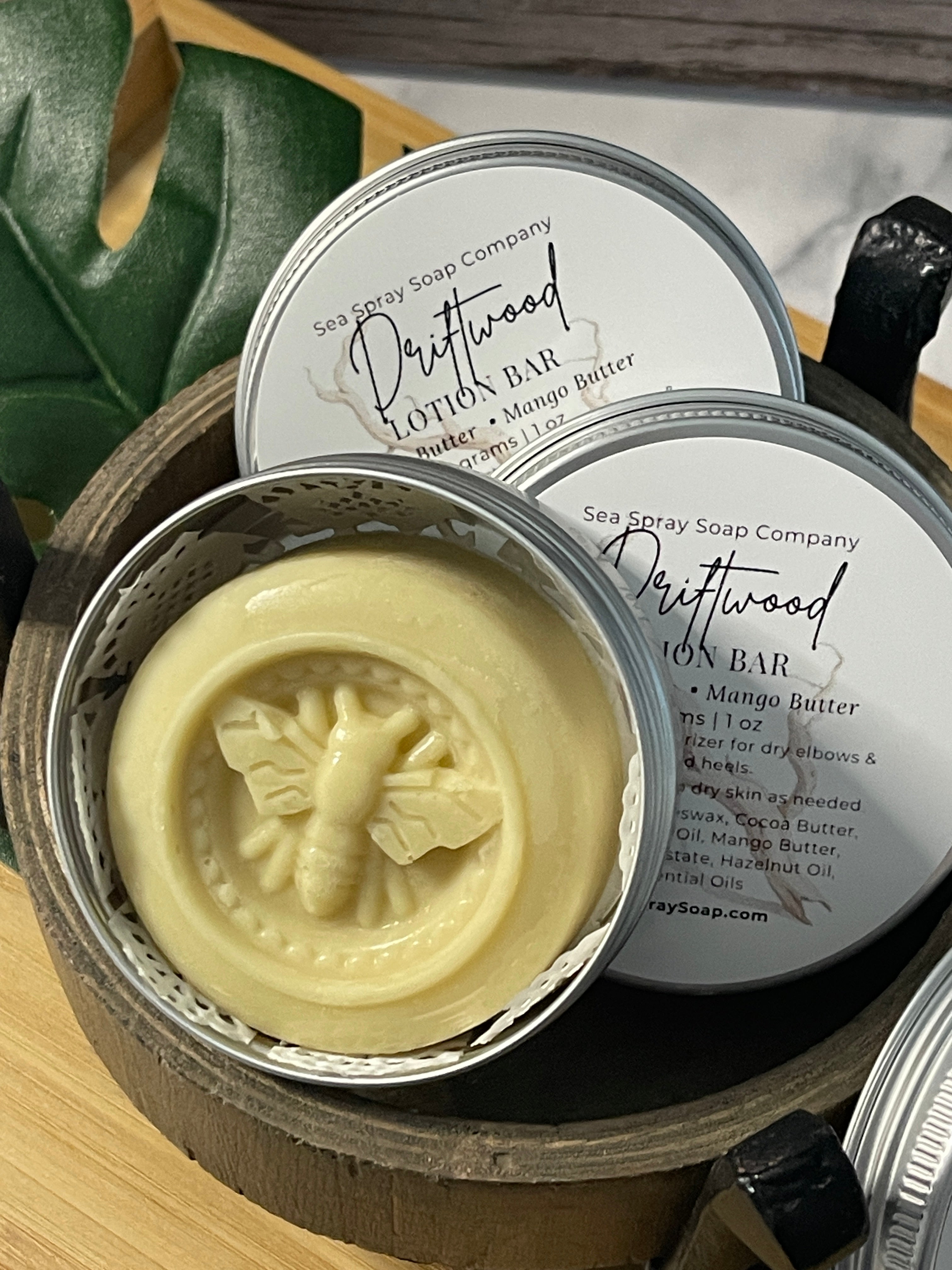 Natural Solid Lotion Bars - Concentrated Moisturizer in Reusable Tin
