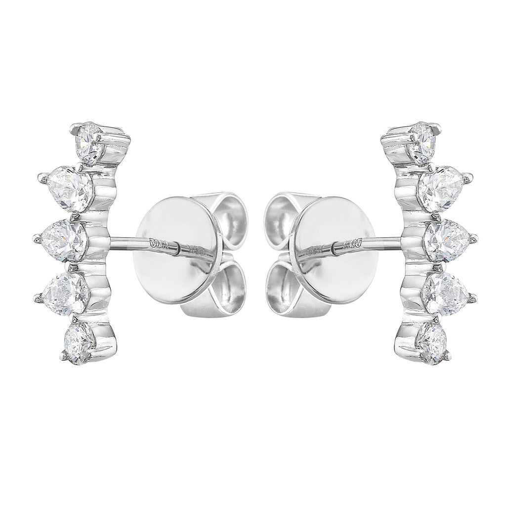 18K White Gold Diamond Earrings, 0.56ct