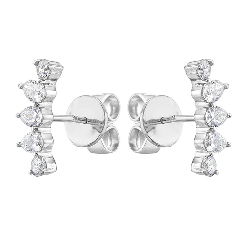 18K White Gold Diamond Earrings, 0.56ct