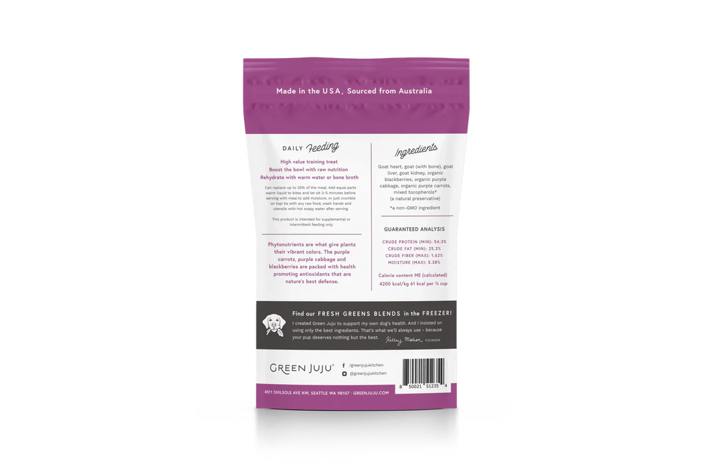 Green Juju Freeze Dried Goat Purple Whole Food Bites (3OZ)