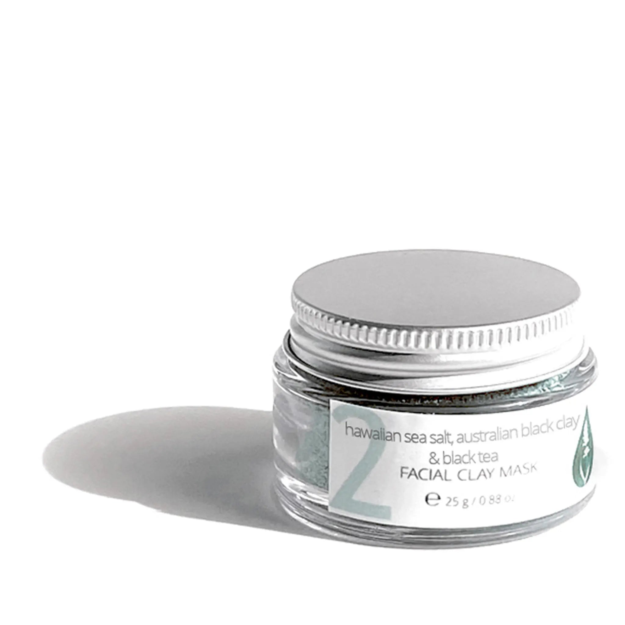 Hawaiian Sea Salt, Australian Black Clay & Black Tea Facial Clay Mask with Australian black clay + Vitamin C + Aloe vera