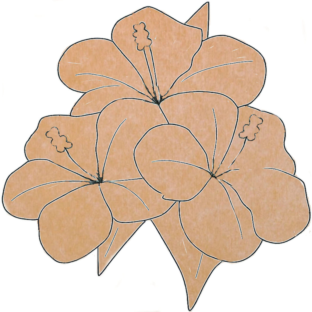 Hibiscus with Pattern 18"x18" x 1/2"