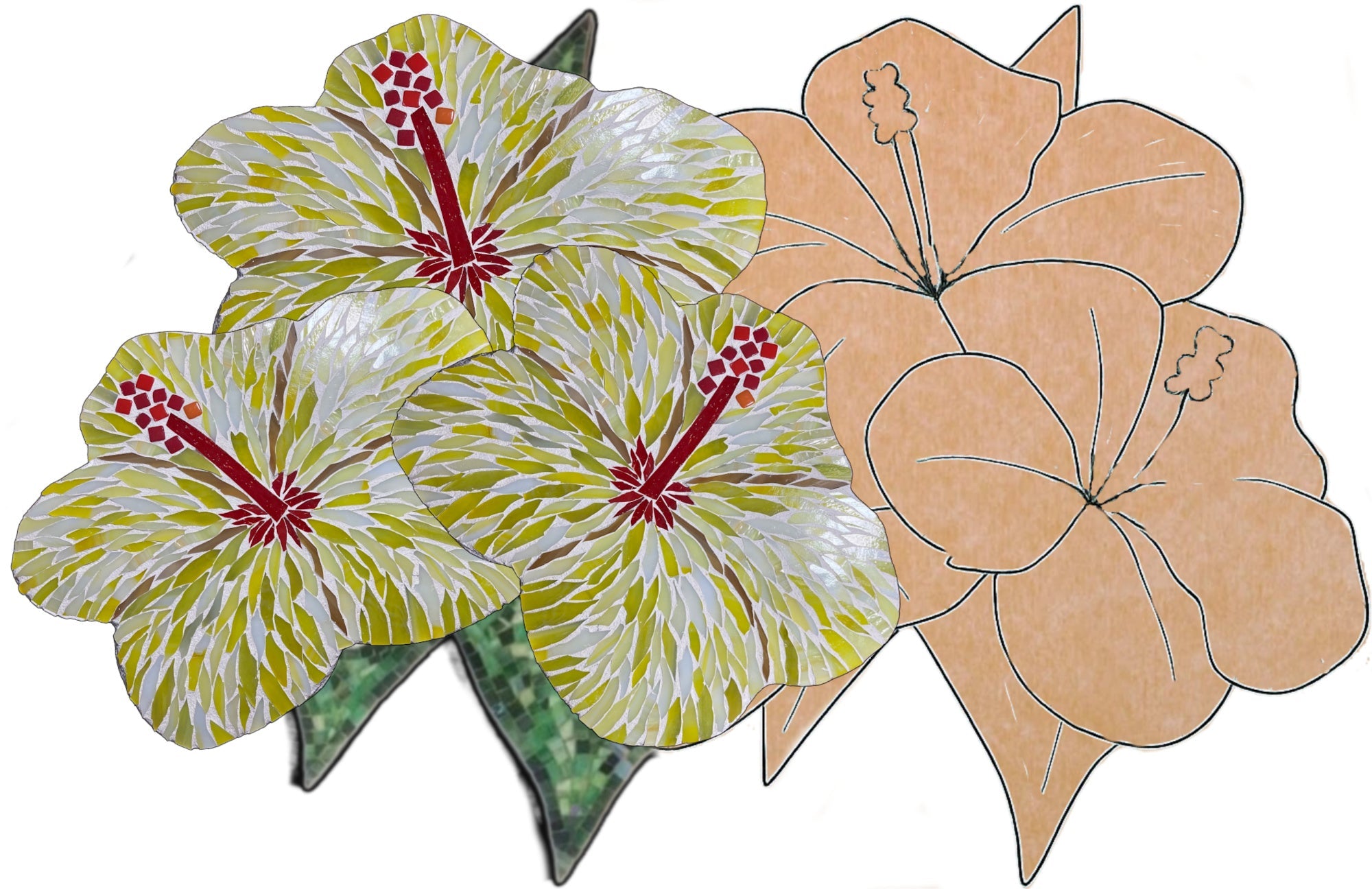 Hibiscus with Pattern 18"x18" x 1/2"