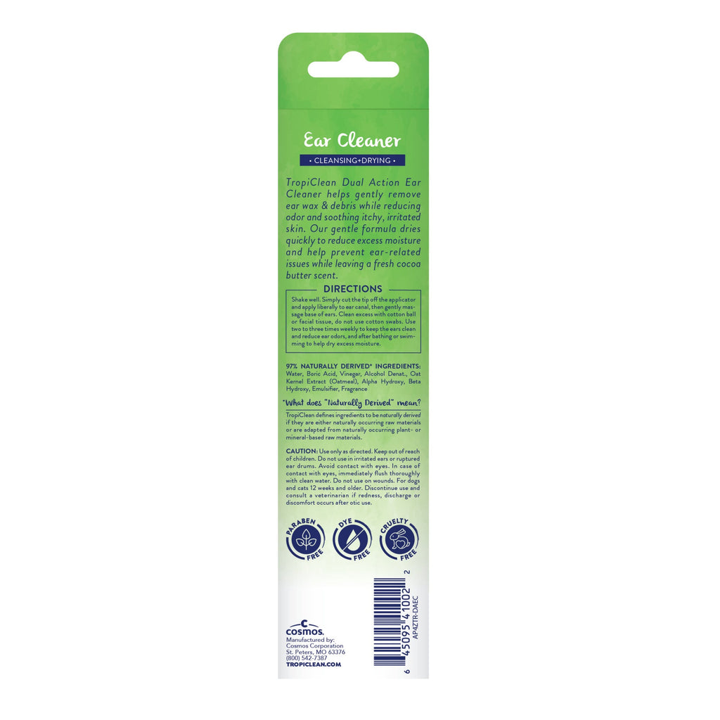 Tropiclean Dual Action Pet Ear Wash (4oz)