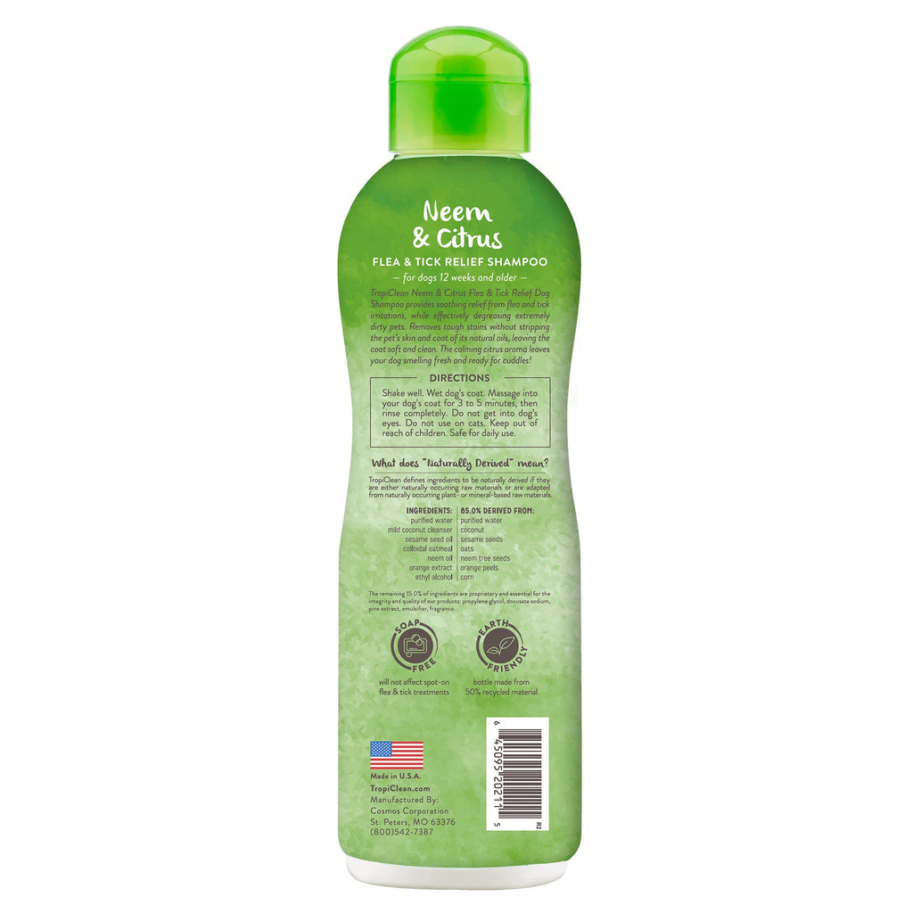 Tropiclean Neem and Citrus Flea and Tick Relief Dog Shampoo (20oz)
