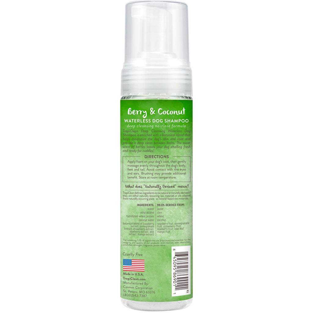 Tropiclean Berry and Coconut Dog Waterless Shampoo (7.4oz)