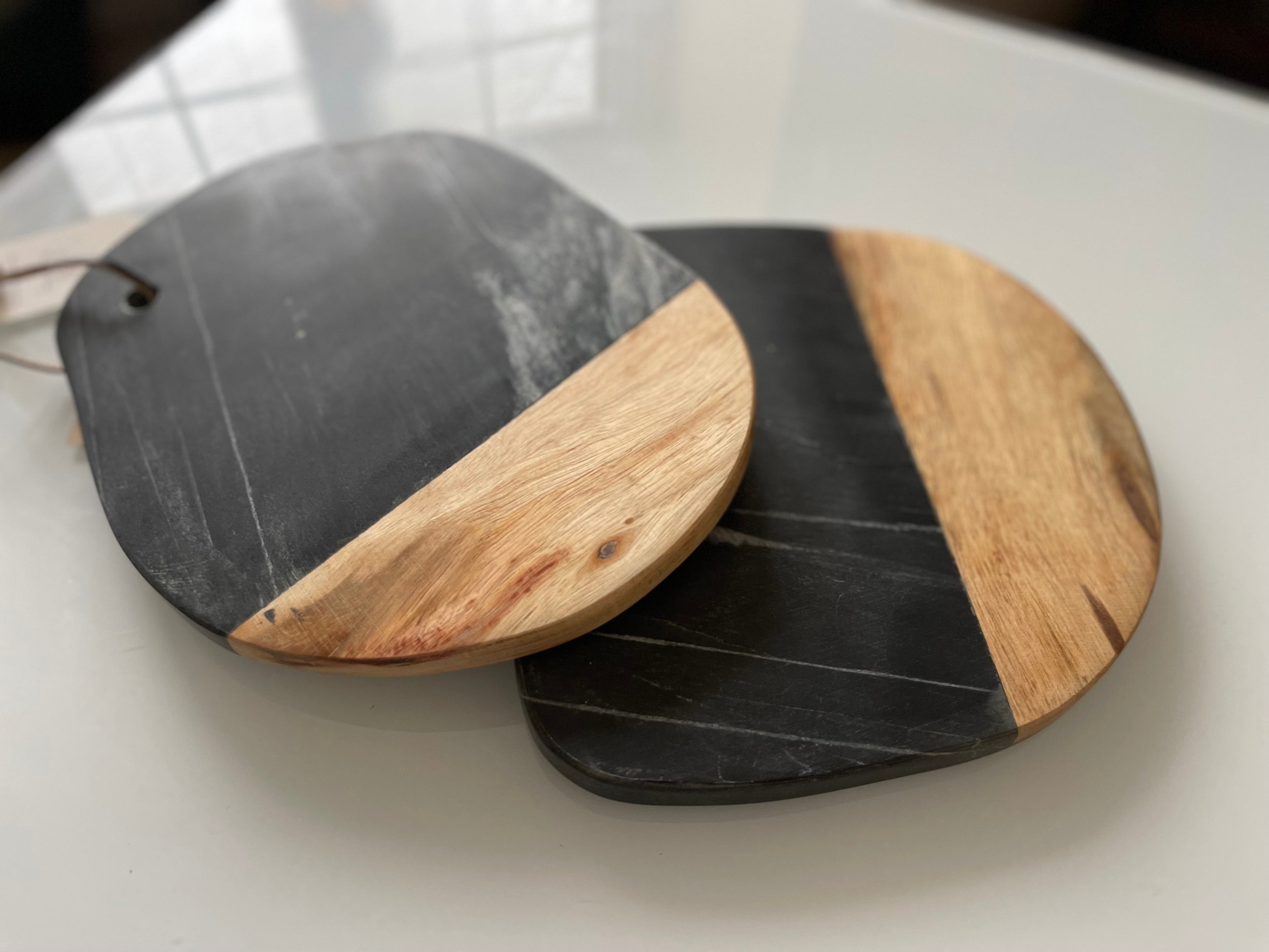 Black Marble & Wood Cheese Board