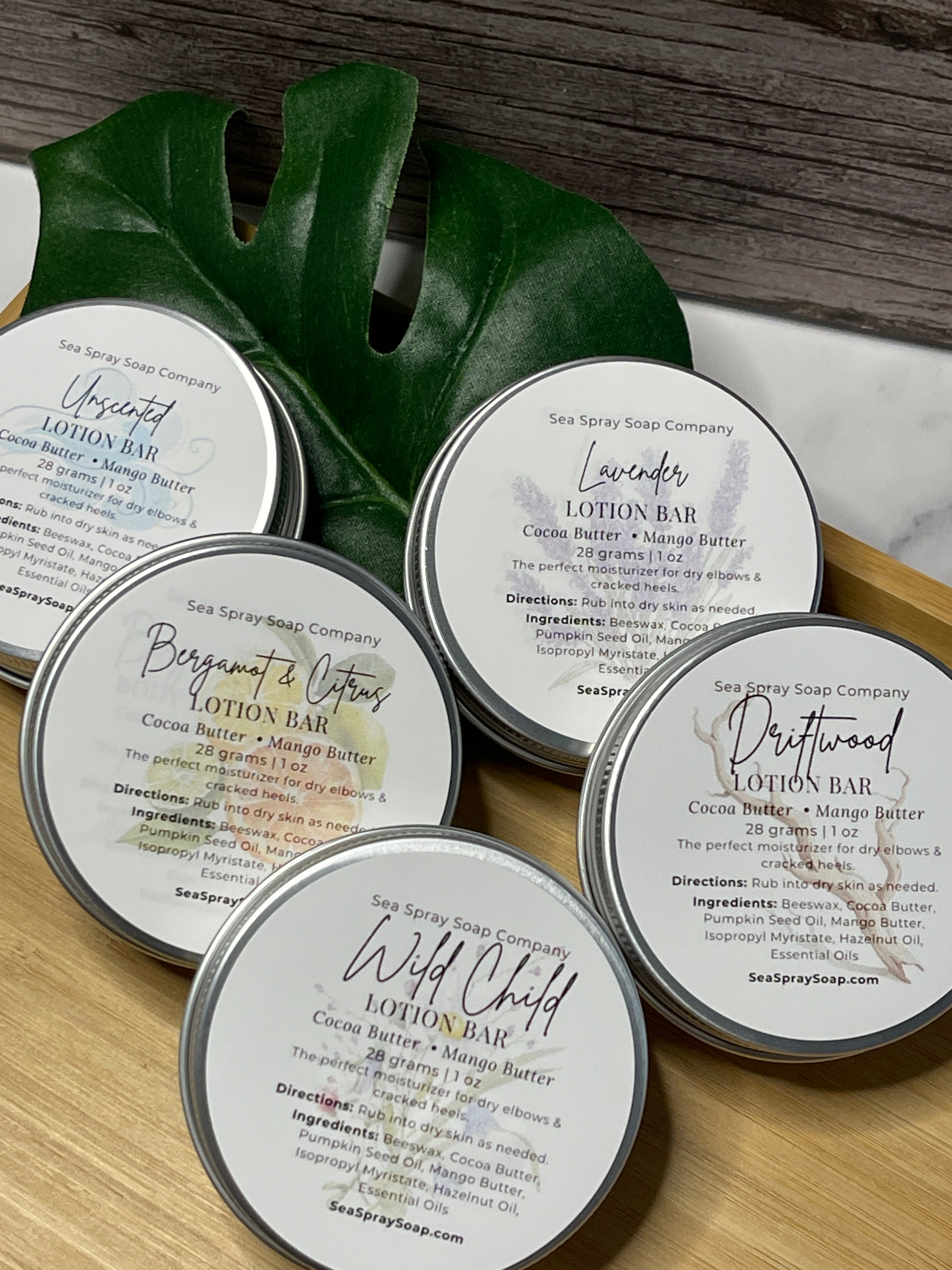 Natural Solid Lotion Bars - Concentrated Moisturizer in Reusable Tin