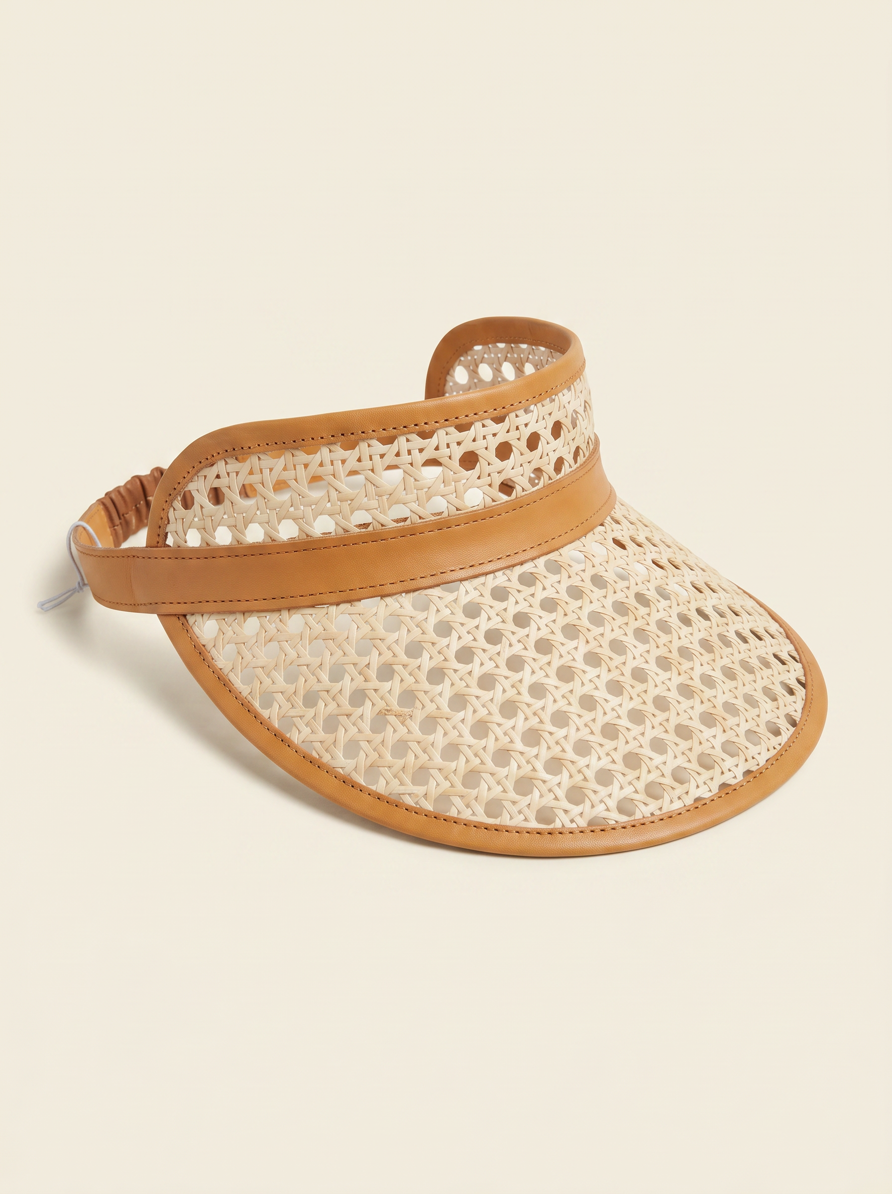 Sumi Leather and Cane Rattan Visor