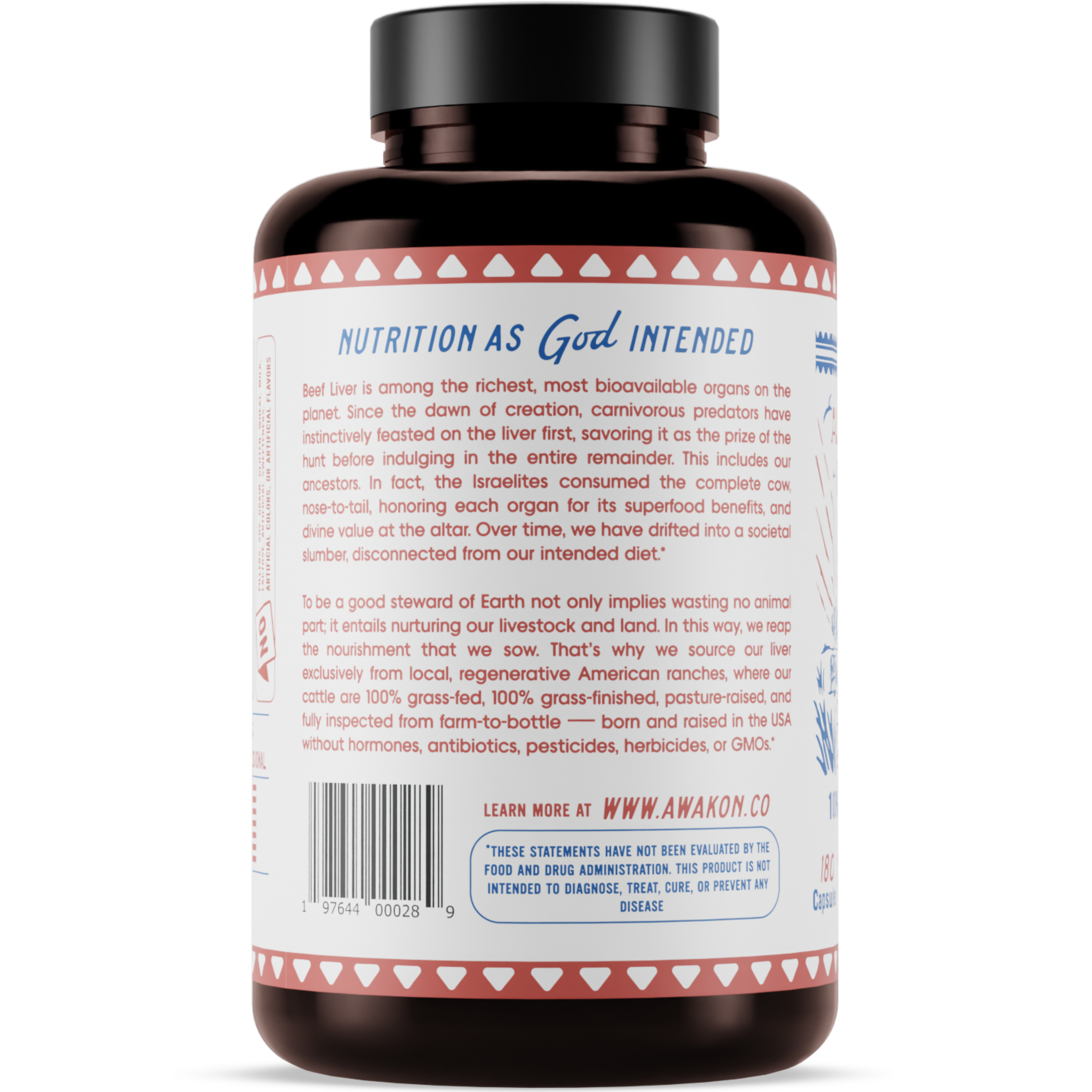 USA 100% Grass-Fed, All-American Beef Liver (1 Bottle)