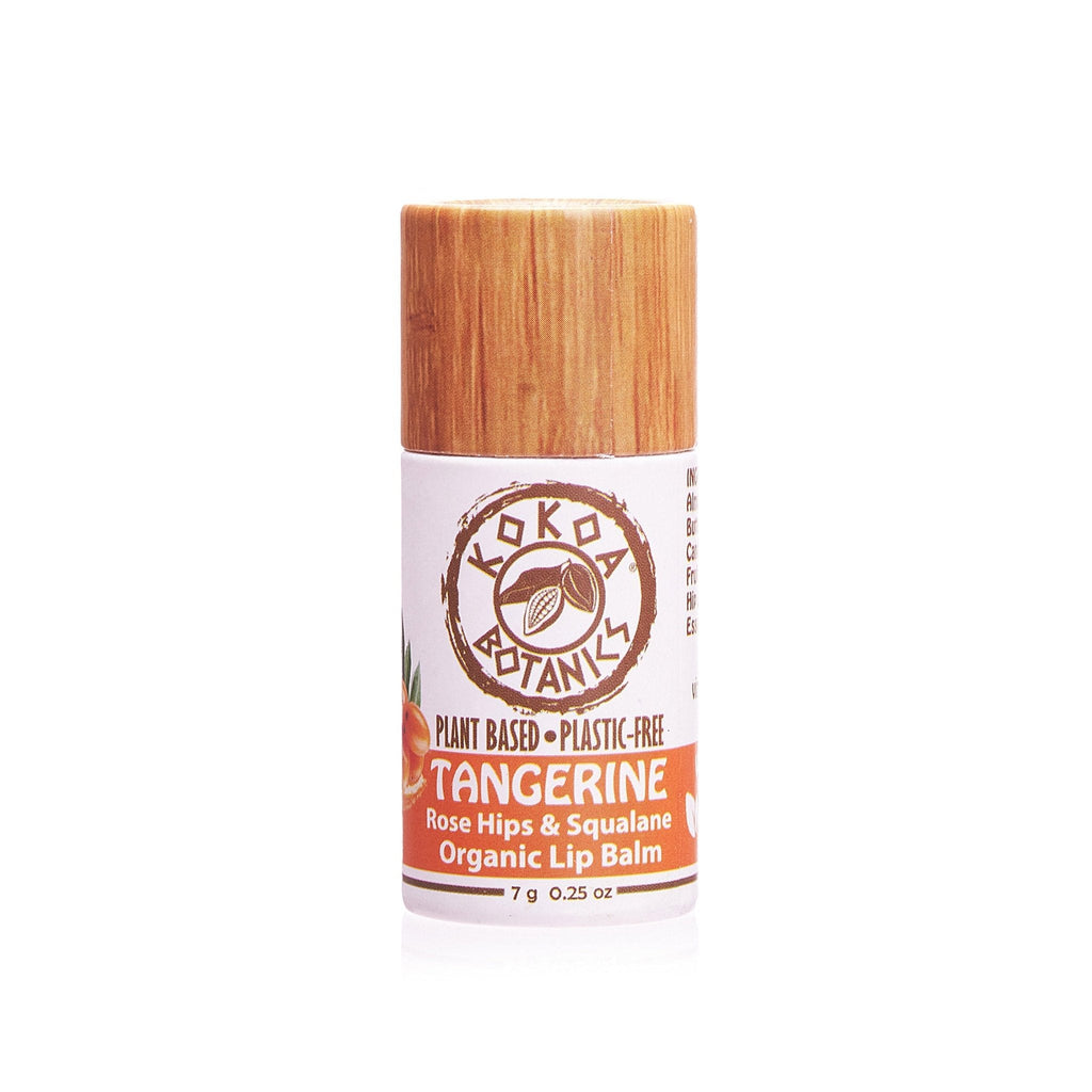 Organic Natural Lip Balm - Tangerine with Rose Hips and Squalane - .25 oz