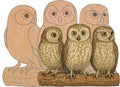 Owls on a Log 14"x10.5" (pre-drilled for hanging kit)