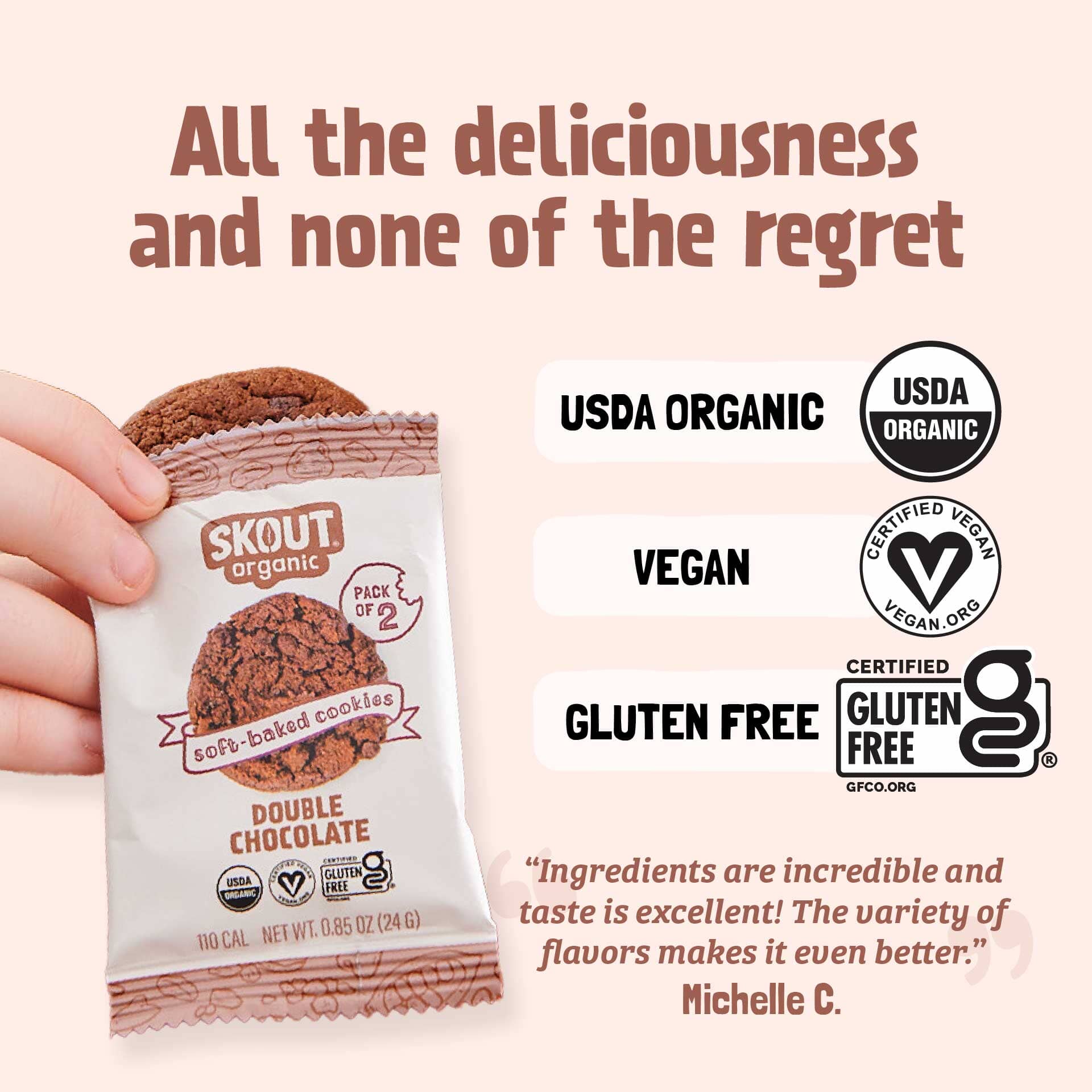 Skout Organic Double Chocolate Soft Baked Cookies