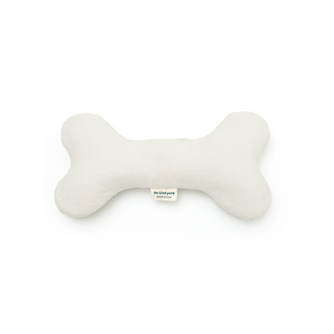 Boba & Vespa Plush Hemp Dog Bone Toy for Gentle Chewers | Soft & Squeaker Free